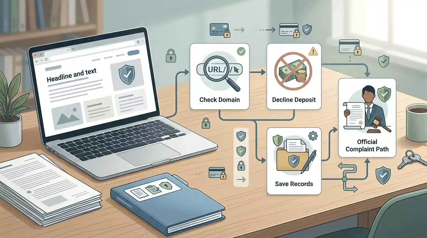 Payment safety decision tree for verifying a casino domain before depositing